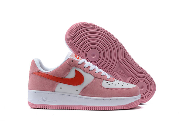 Women's Air Force 1 Low Top White/Pink Shoes 065
